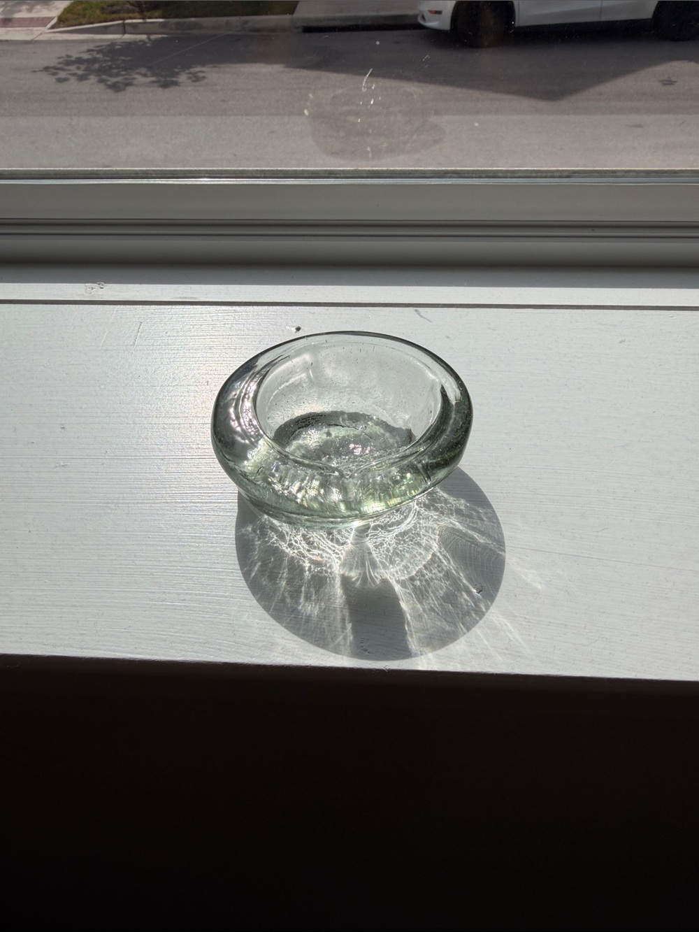 Clear Handblown Glass Decorative Bowl - Home Art